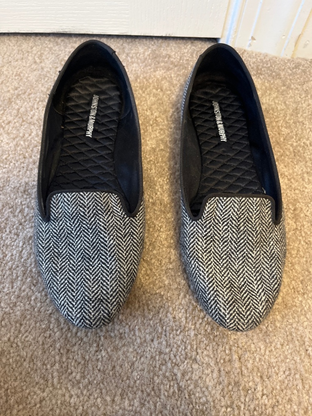 Johnston & Murphy tweed academia flats loafers size 7.5